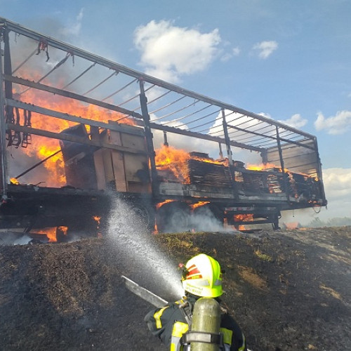Incendiu lichidat de pompierii din Satu Mare între localitățile Satu Mare și Botiz
