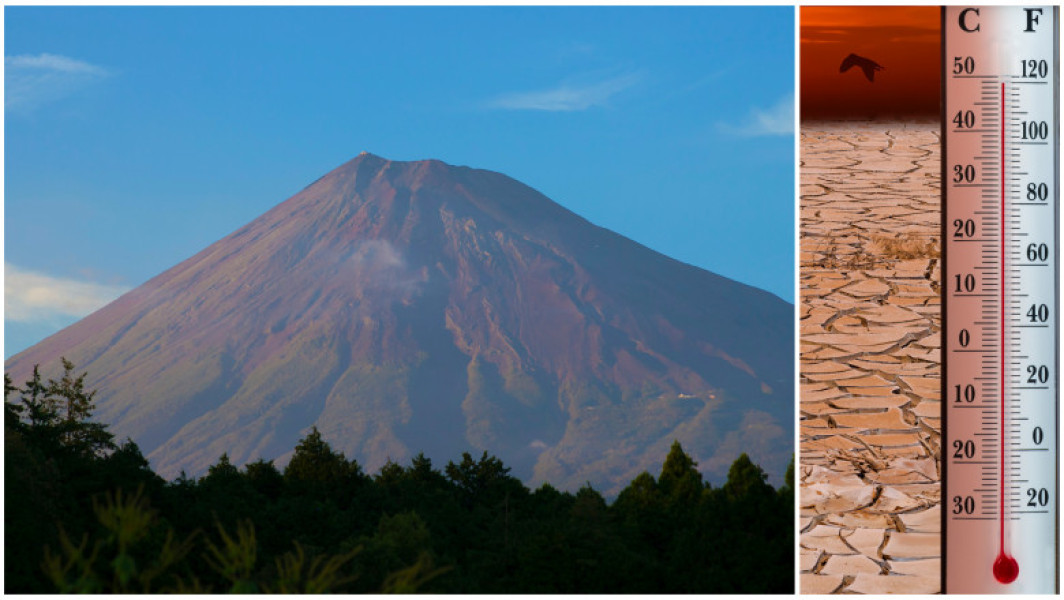 Muntele Fuji, simbol al Japoniei, fără zăpadă la sfârșitul lunii octombrie
