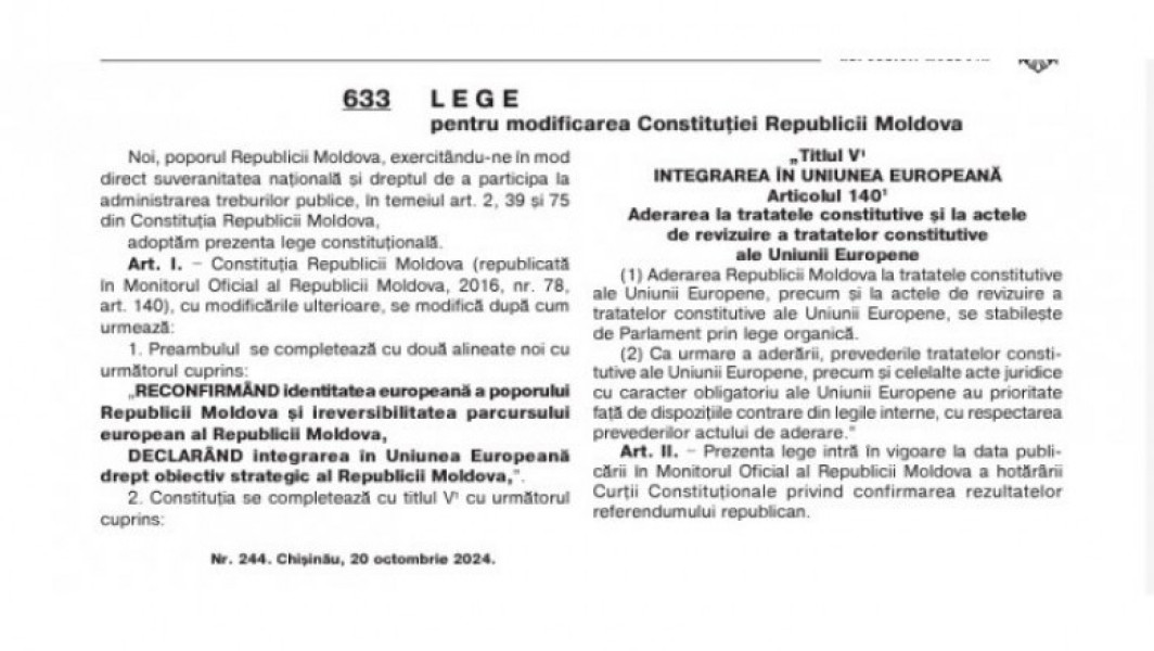 Curtea Constituțională a Republicii Moldova confirmă rezultatele referendumului pentru integrarea în Uniunea Europeană