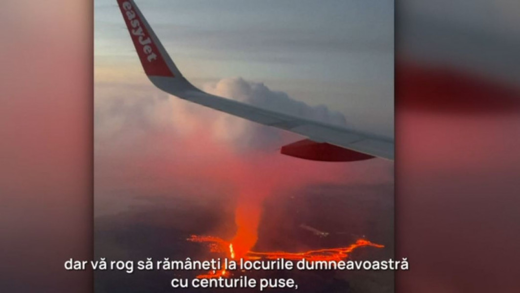 Imagini spectaculoase cu un vulcan islandez în erupție