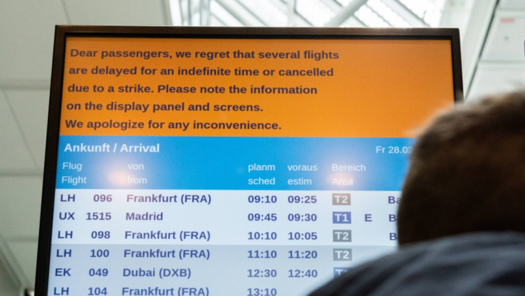 Grevă de 24 de ore la 11 aeroporturi germane, inclusiv Frankfurt și Munchen