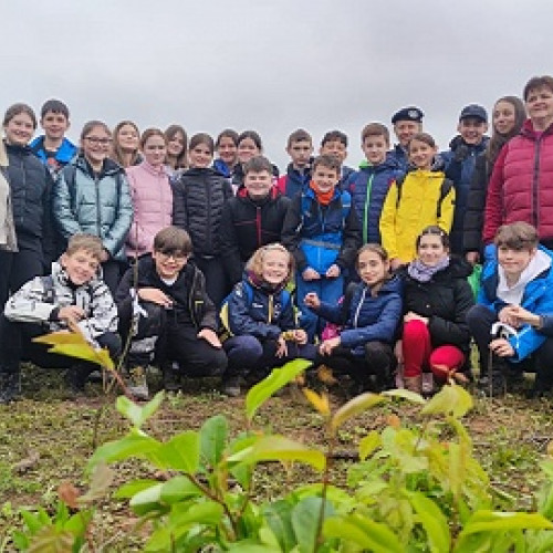 Jandarmii din Satu Mare s-au alăturat elevilor pentru a planta pomi în ziua Pământului