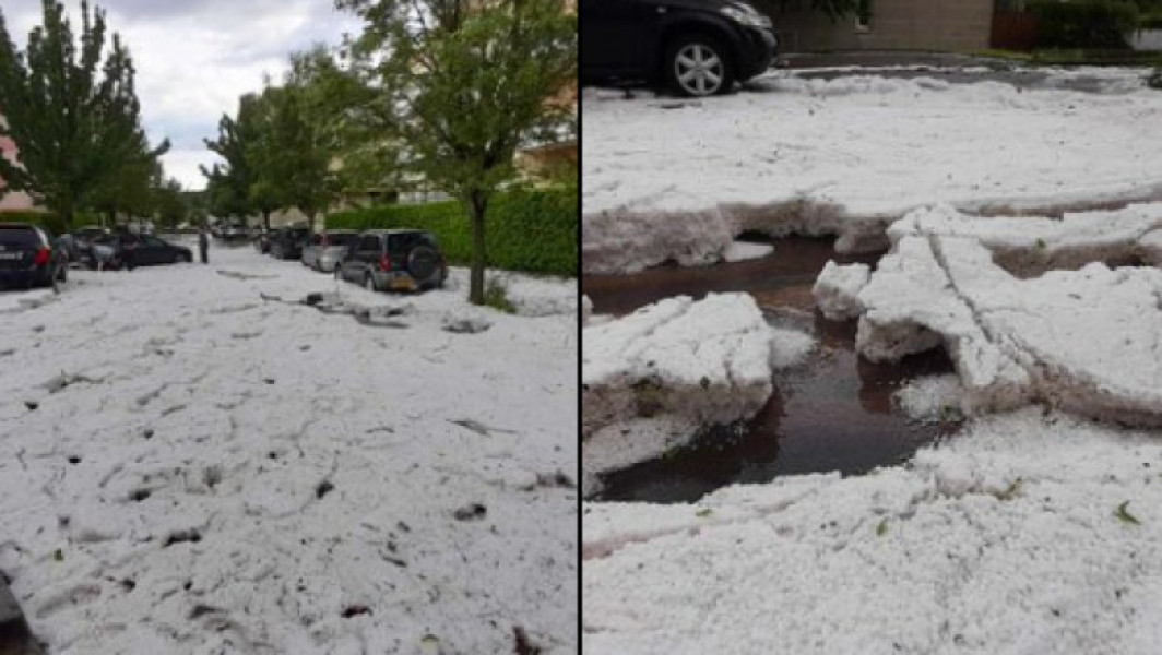 Strat de 30 de centimetri de grindină pe străzi din Franța. Într-o localitate din Olanda, din toalete a răbufnit gheață (VIDEO)
